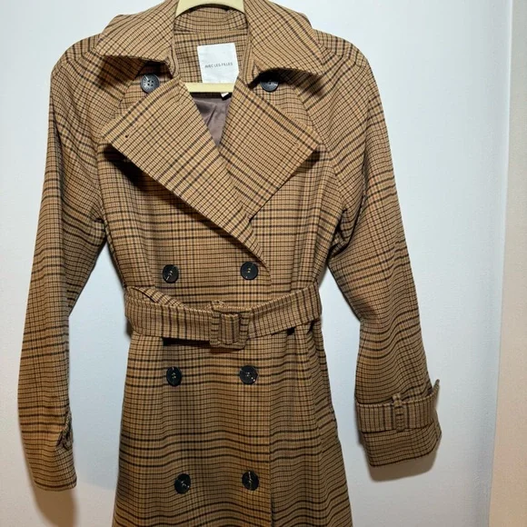 Avec Les Filles PLAID BELTED MAXI TRENCH COAT - Picture 5 of 9